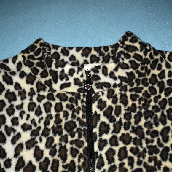 𝅺LA FETE Cheetah print vintage vest mandarin collar pouch pockets NEW size L - Picture 5 of 10